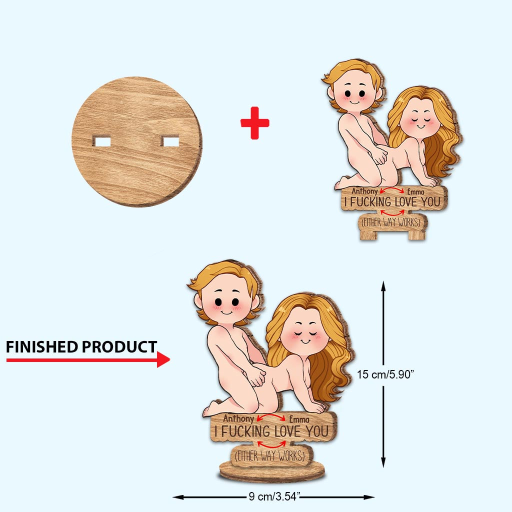 Ich liebe dich – Geschenk für Ehemann, Ehefrau, Freund, Freundin – Personalisierte, freistehende Holzplakette