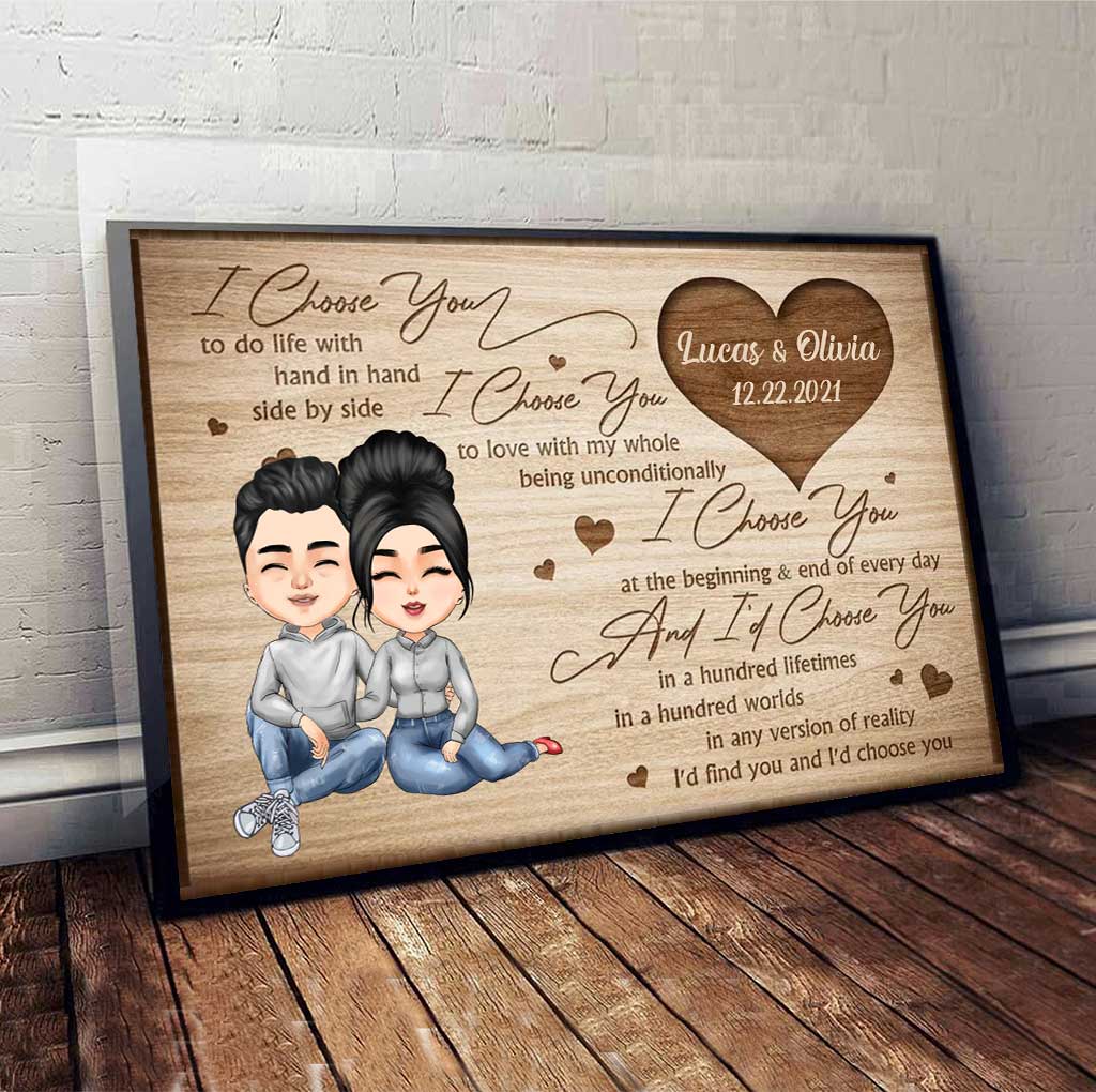 Ich wähle dich – Personalisierte Leinwand und Poster für Paare