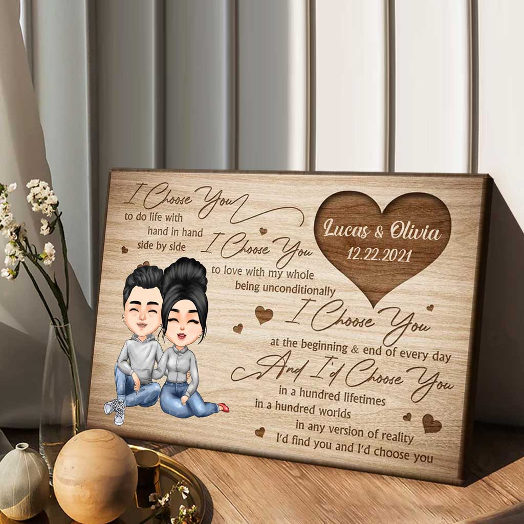 Ich wähle dich – Personalisierte Leinwand und Poster für Paare