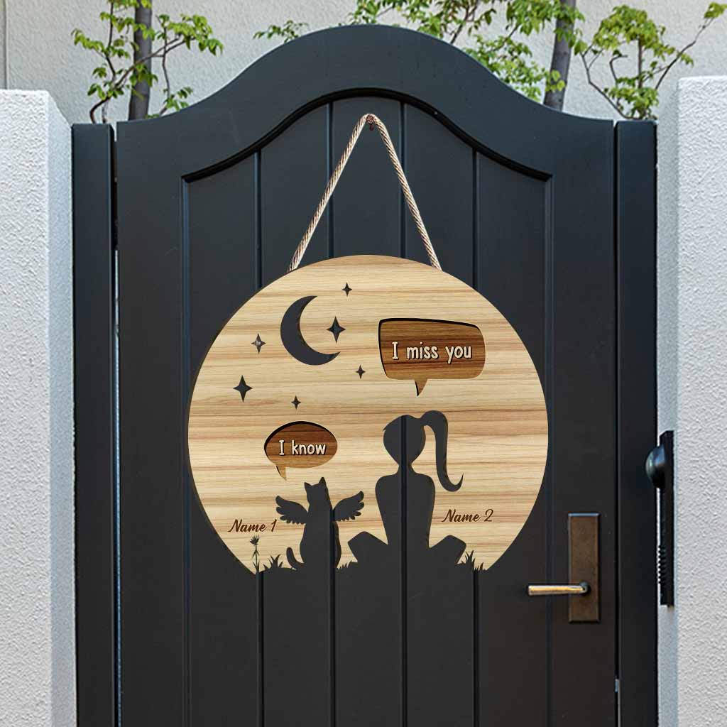 Ich vermisse dich – Personalisiertes Katzen-Holzschild