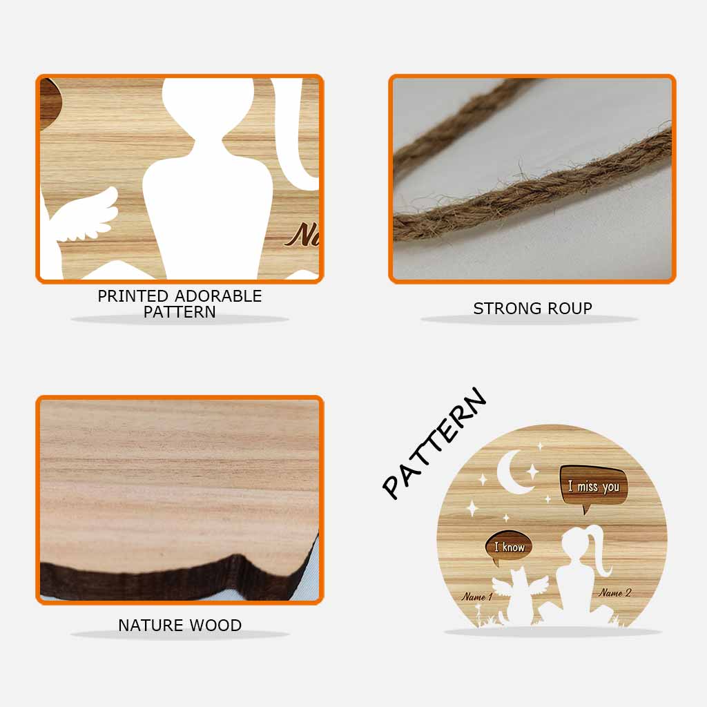 Ich vermisse dich – Personalisiertes Katzen-Holzschild