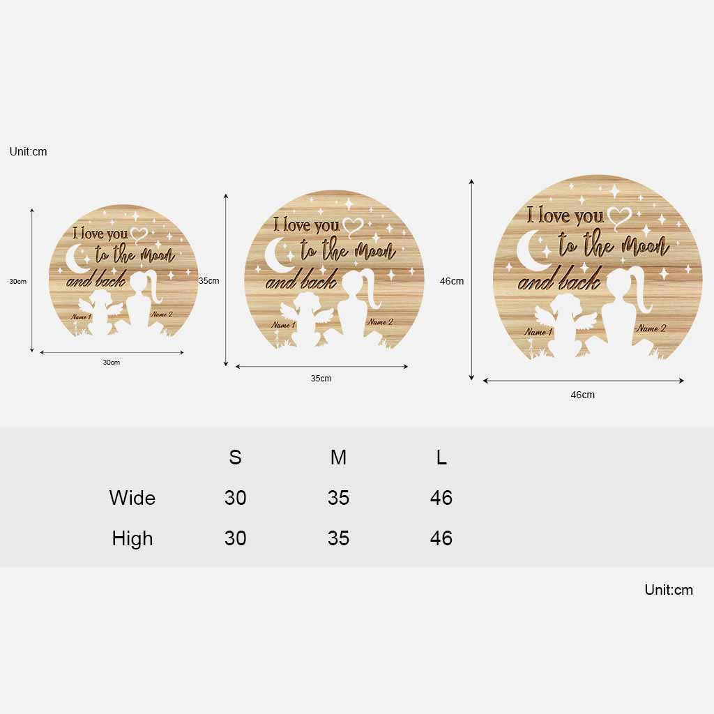 Ich liebe dich bis zum Mond und zurück – personalisiertes Holzschild für Hunde