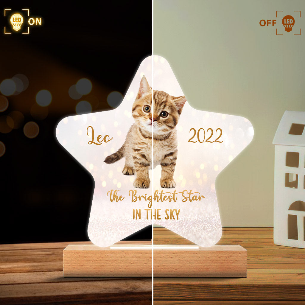 Der hellste Stern am Himmel – Geschenk für Katzenbesitzer – Personalisierte, geformte Leuchtplatte