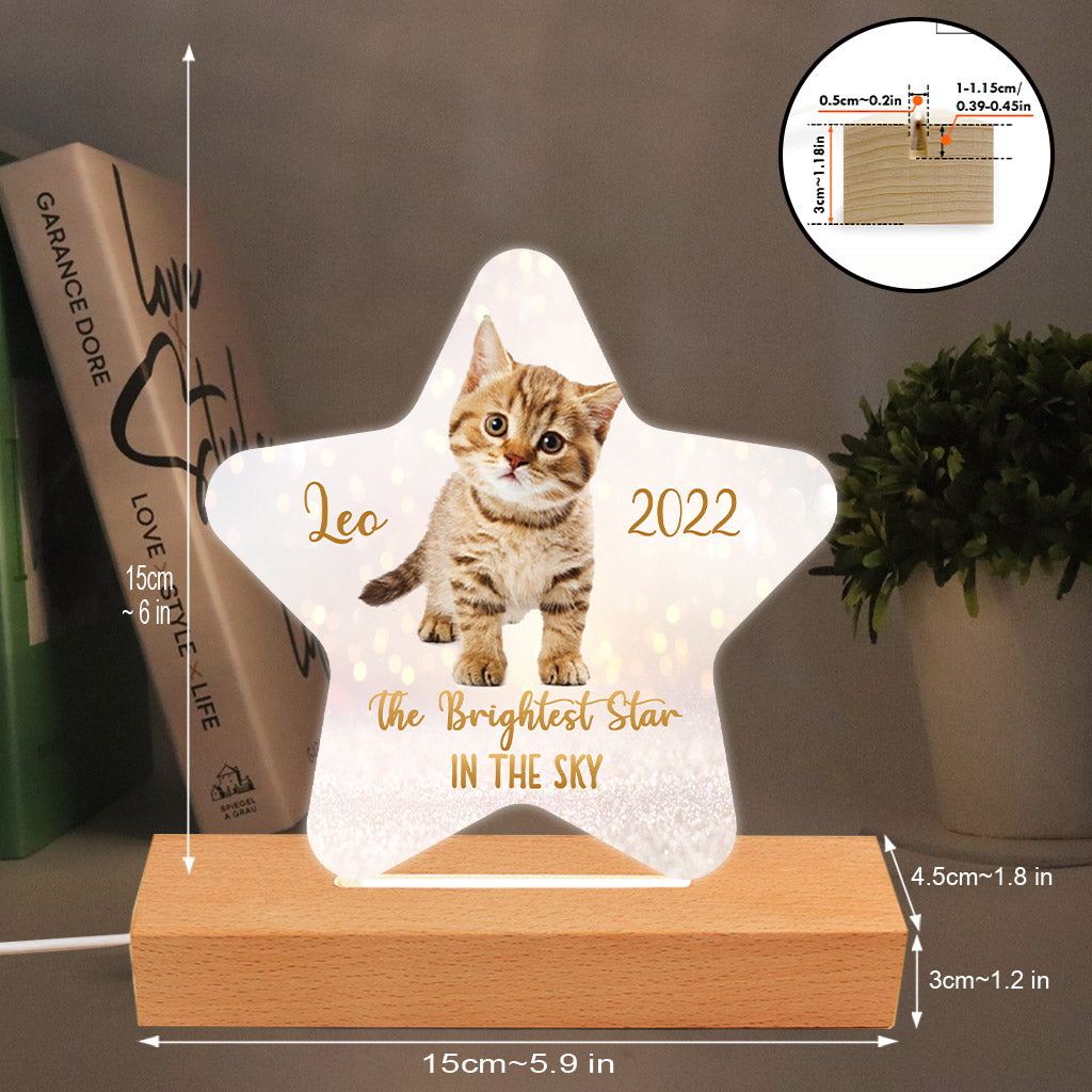 Der hellste Stern am Himmel – Geschenk für Katzenbesitzer – Personalisierte, geformte Leuchtplatte
