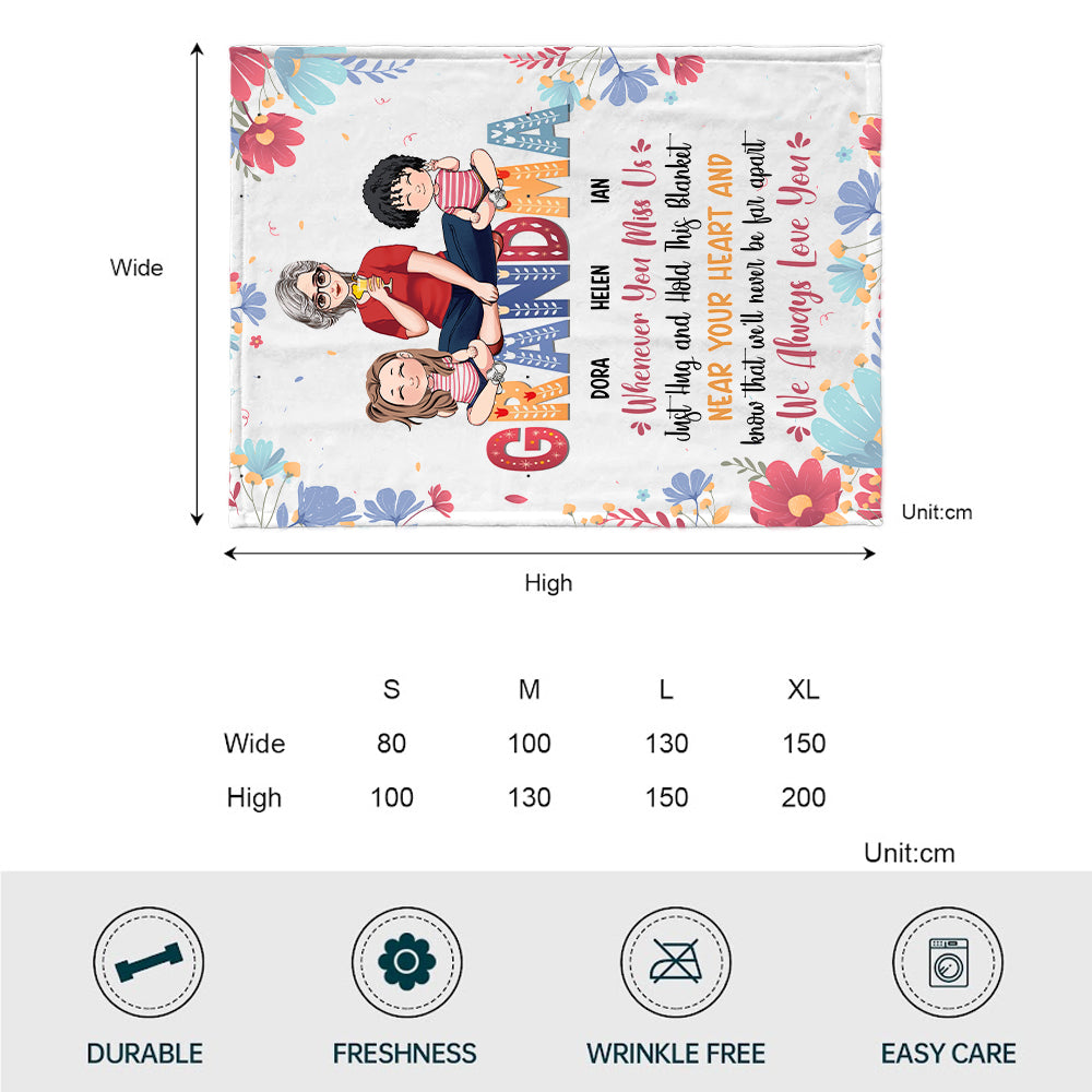 Wann immer du uns vermisst – Personalisierte Muttertags-Oma-Decke