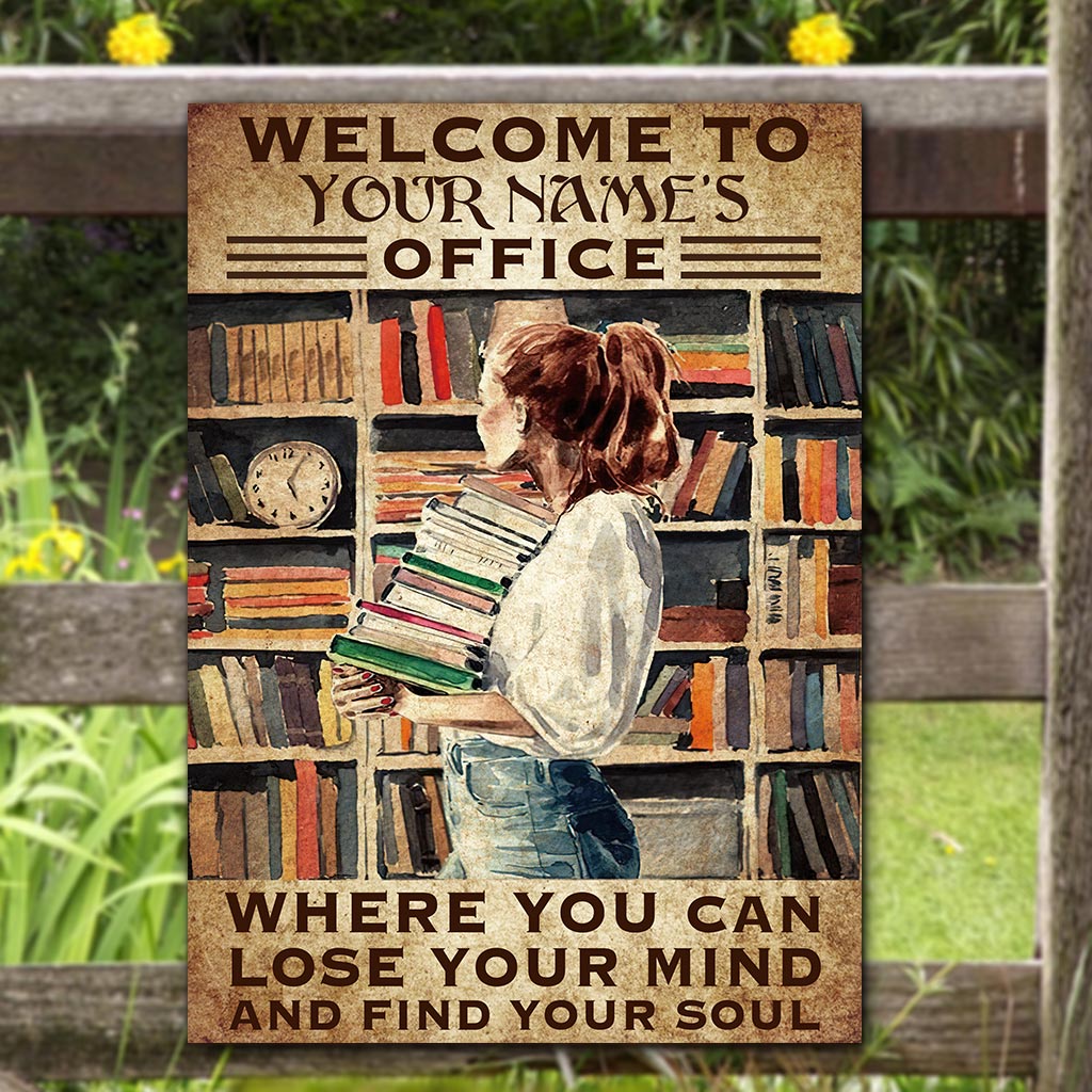 Willkommen in meinem Büro – Personalisiertes rechteckiges Metallschild