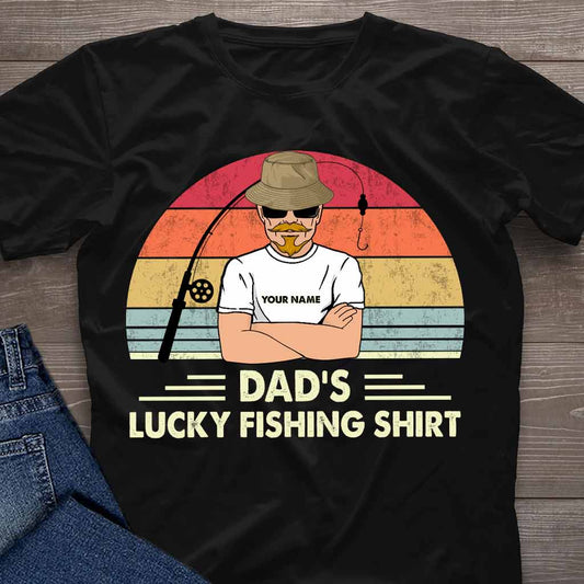 Dad's Lucky Shirt - Personalized Father's Day Fishing T-shirt and Hoodie