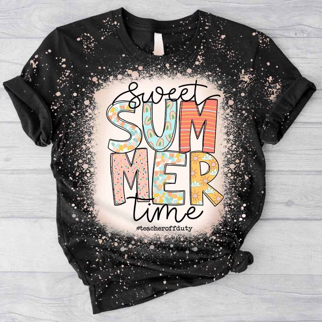 Sweet Summer Time - Personalized Teacher Handmade Bleached Shirts