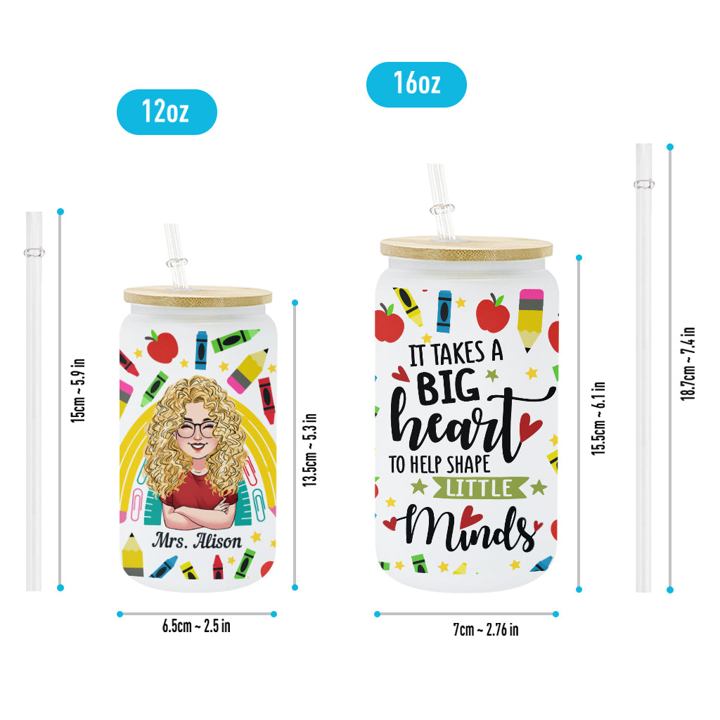 Es braucht ein großes Herz – personalisiertes Lehrer-Dosenglas