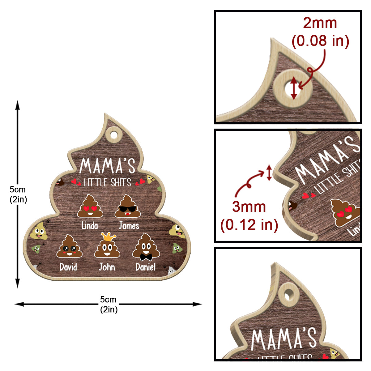 ĐBTG – Nana Lil's Shite – Geschenk für Oma, Mama, Papa, Opa – Personalisierter Schlüsselanhänger