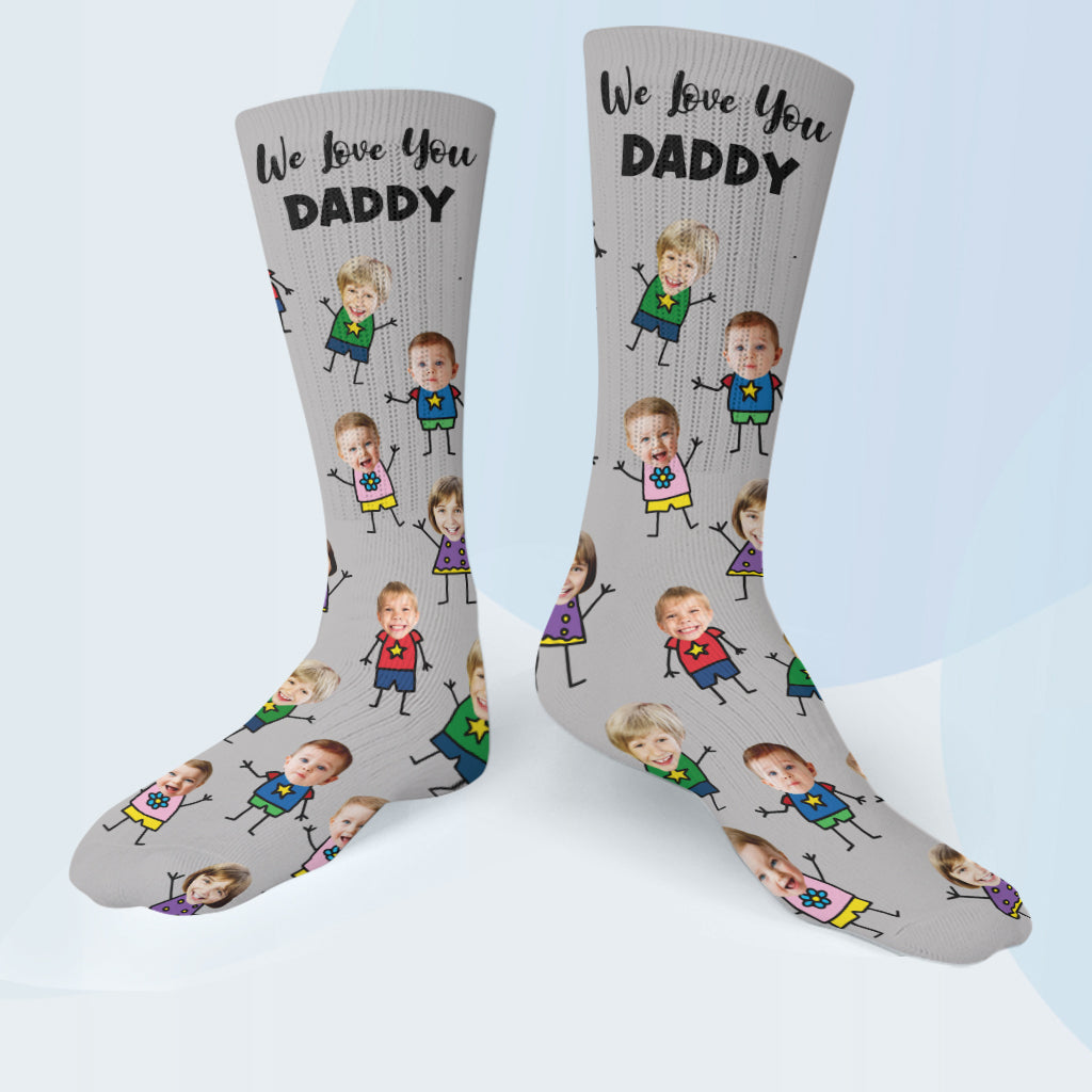 Wir lieben dich – personalisierte Socken für Väter