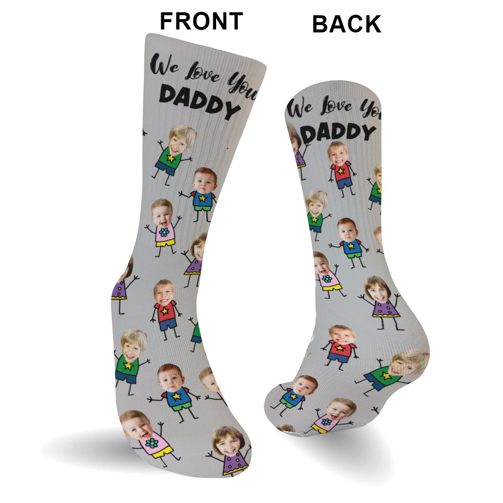 Wir lieben dich – personalisierte Socken für Väter