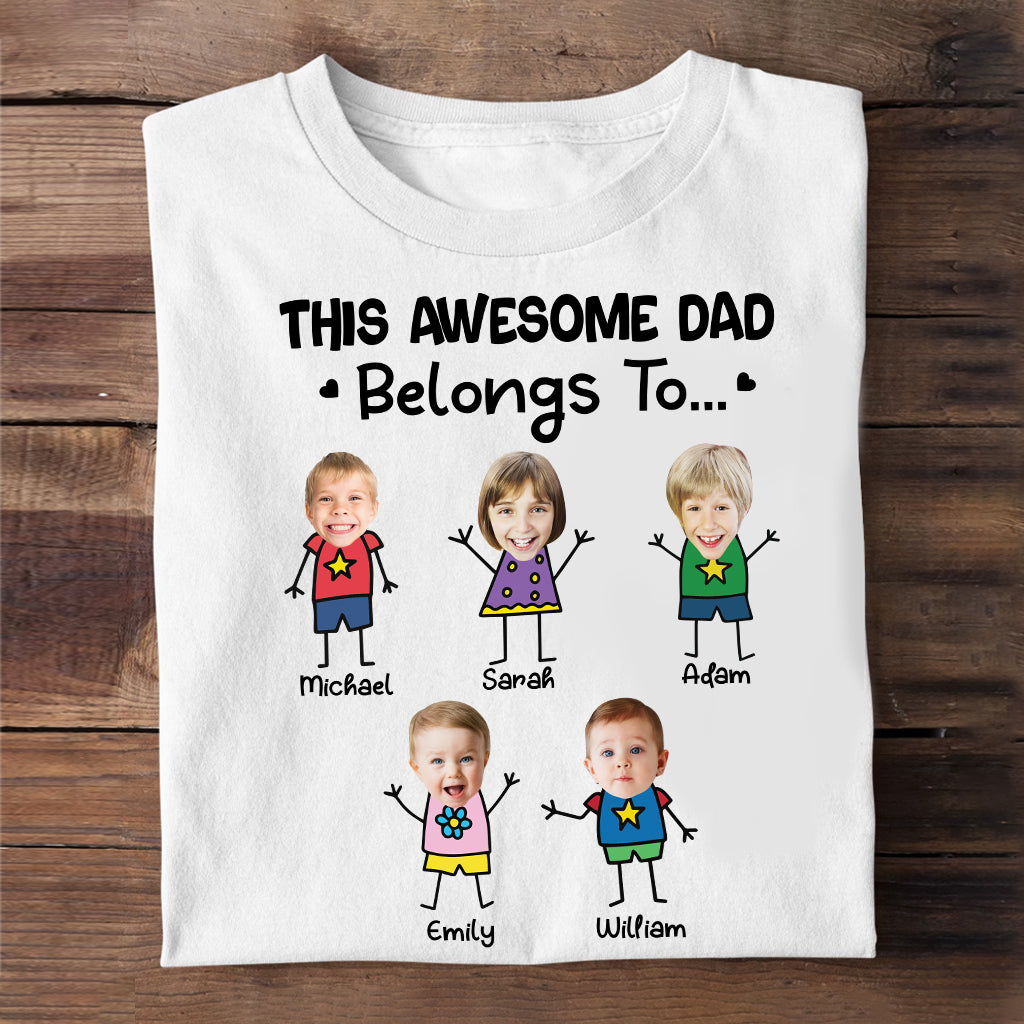This Awesome Dad Belongs To - Personalized Father T-shirt and Hoodie