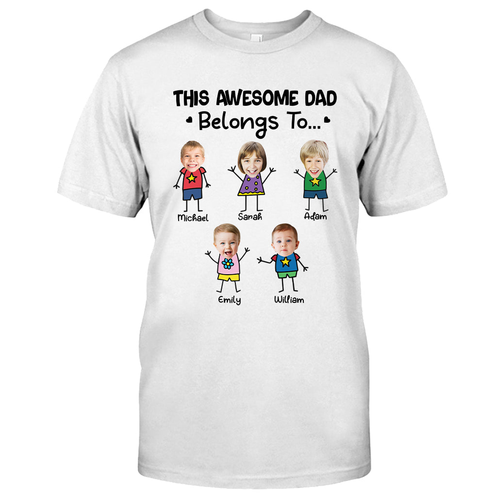 This Awesome Dad Belongs To - Personalized Father T-shirt and Hoodie