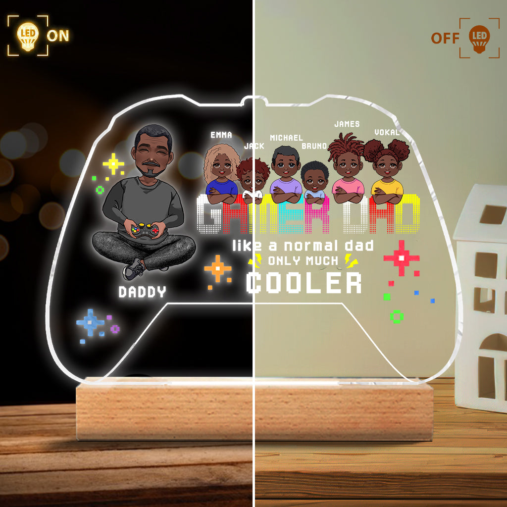 Gamer-Papa – Personalisierte, videospielförmige Leuchtplatte