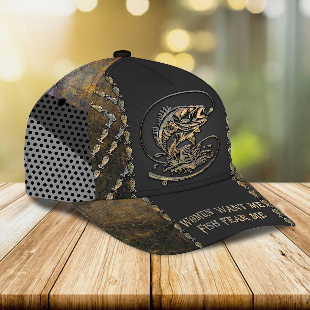 Fish Fear Me - Personalisierte Angel-Klassiker-Kappe