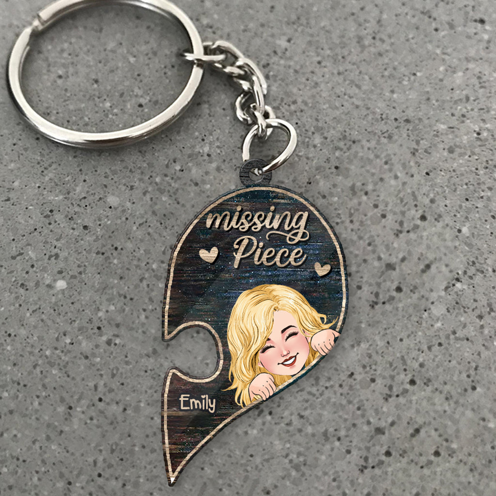 Du bist mein fehlendes Puzzleteil – Personalisierter Schlüsselanhänger für Paare (beidseitig bedruckt)