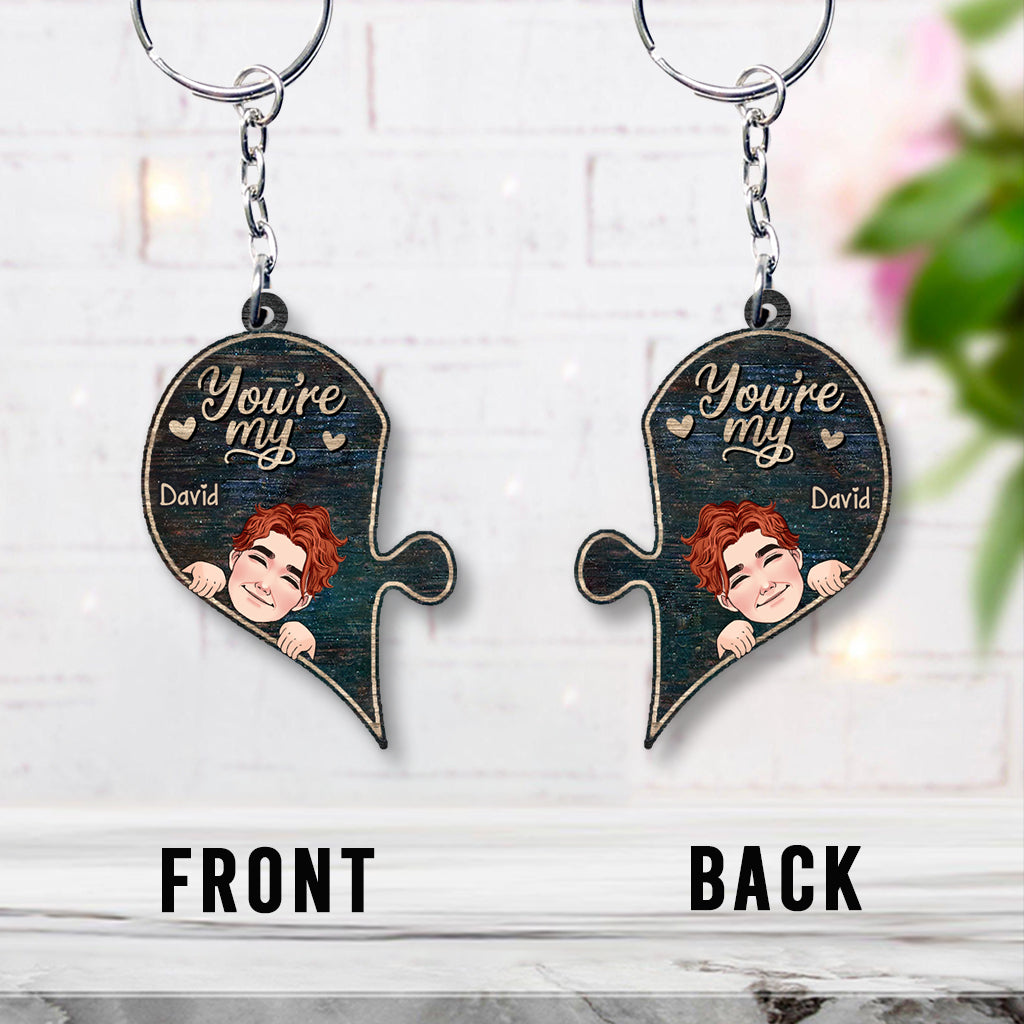 Du bist mein fehlendes Puzzleteil – Personalisierter Schlüsselanhänger für Paare (beidseitig bedruckt)