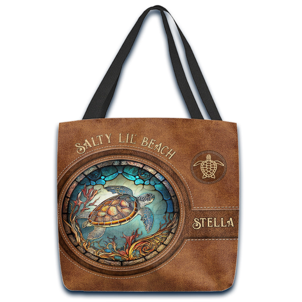 Schildkröte aus Buntglas – Personalisierte Schildkröten-Tragetasche