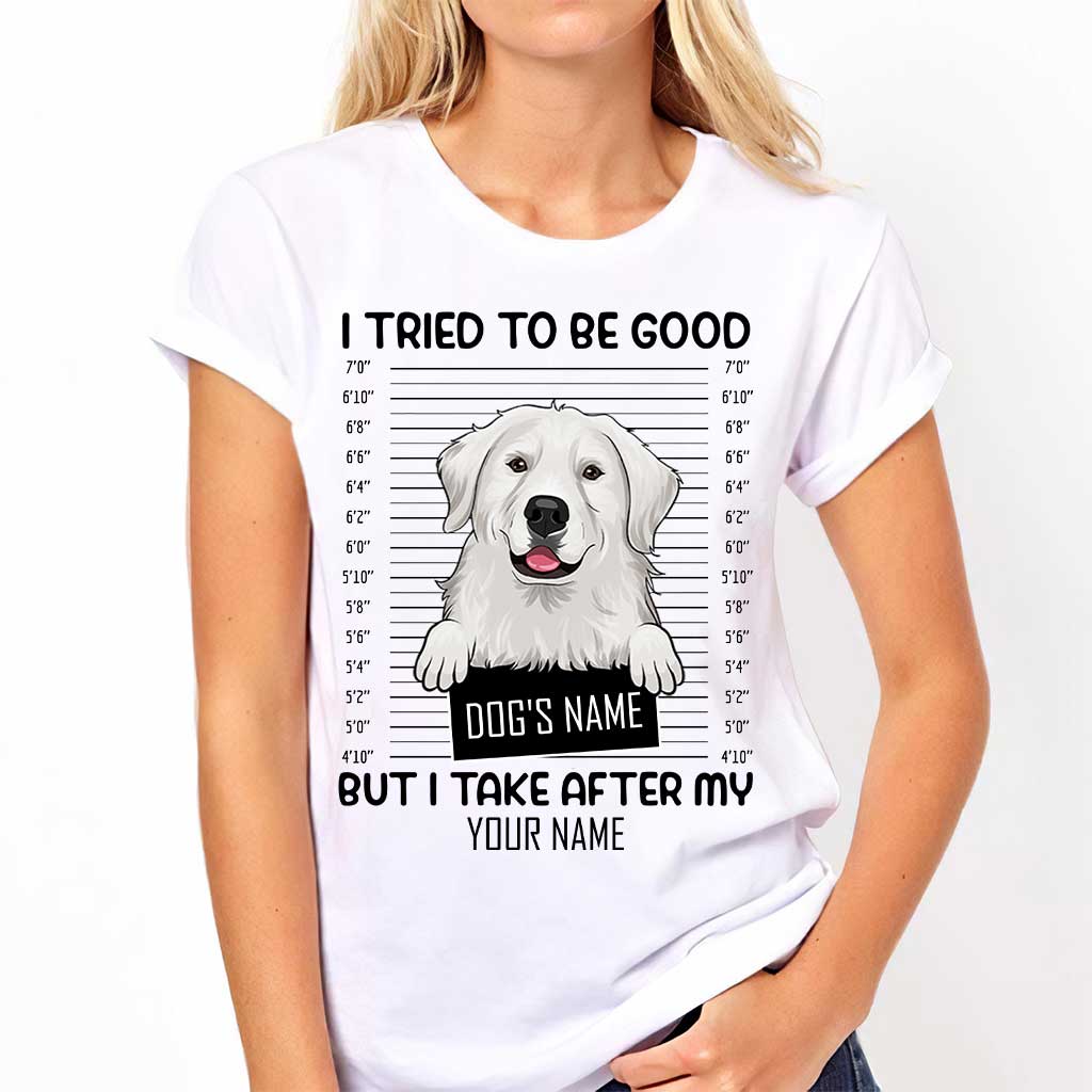Ich habe versucht, brav zu sein – Personalisiertes Hunde-T-Shirt und Hoodie
