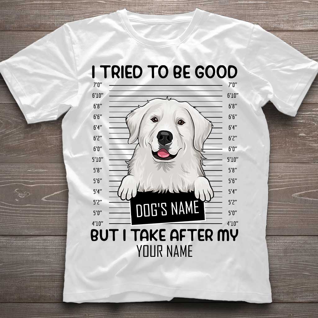 Ich habe versucht, brav zu sein – Personalisiertes Hunde-T-Shirt und Hoodie