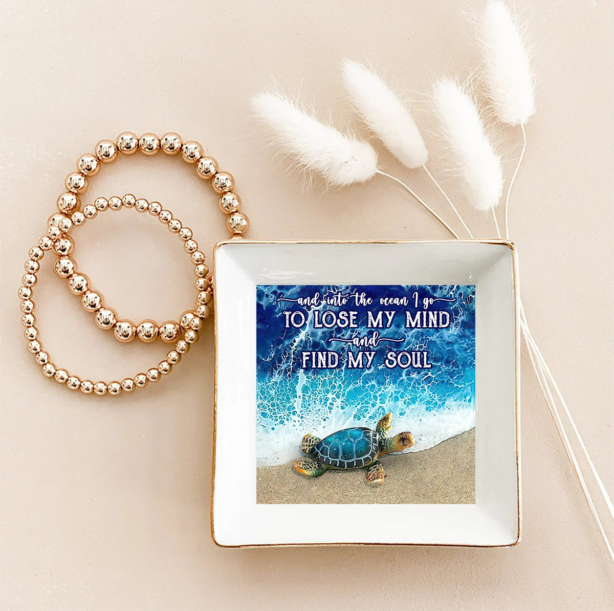 And Into The Ocean I Go - Turtle Jewelry Dish