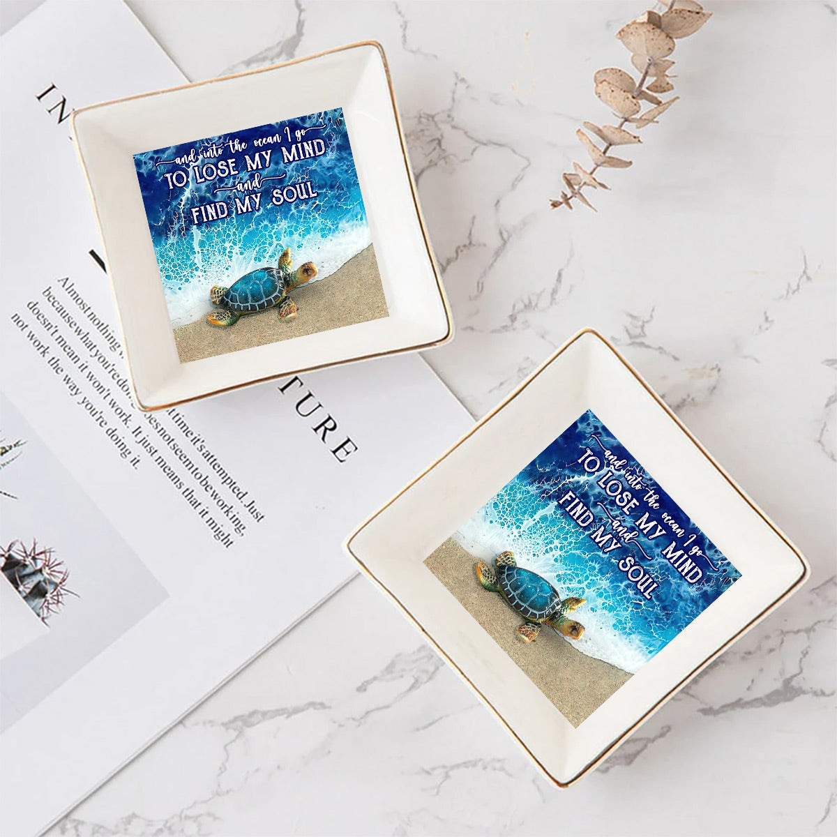 And Into The Ocean I Go - Turtle Jewelry Dish