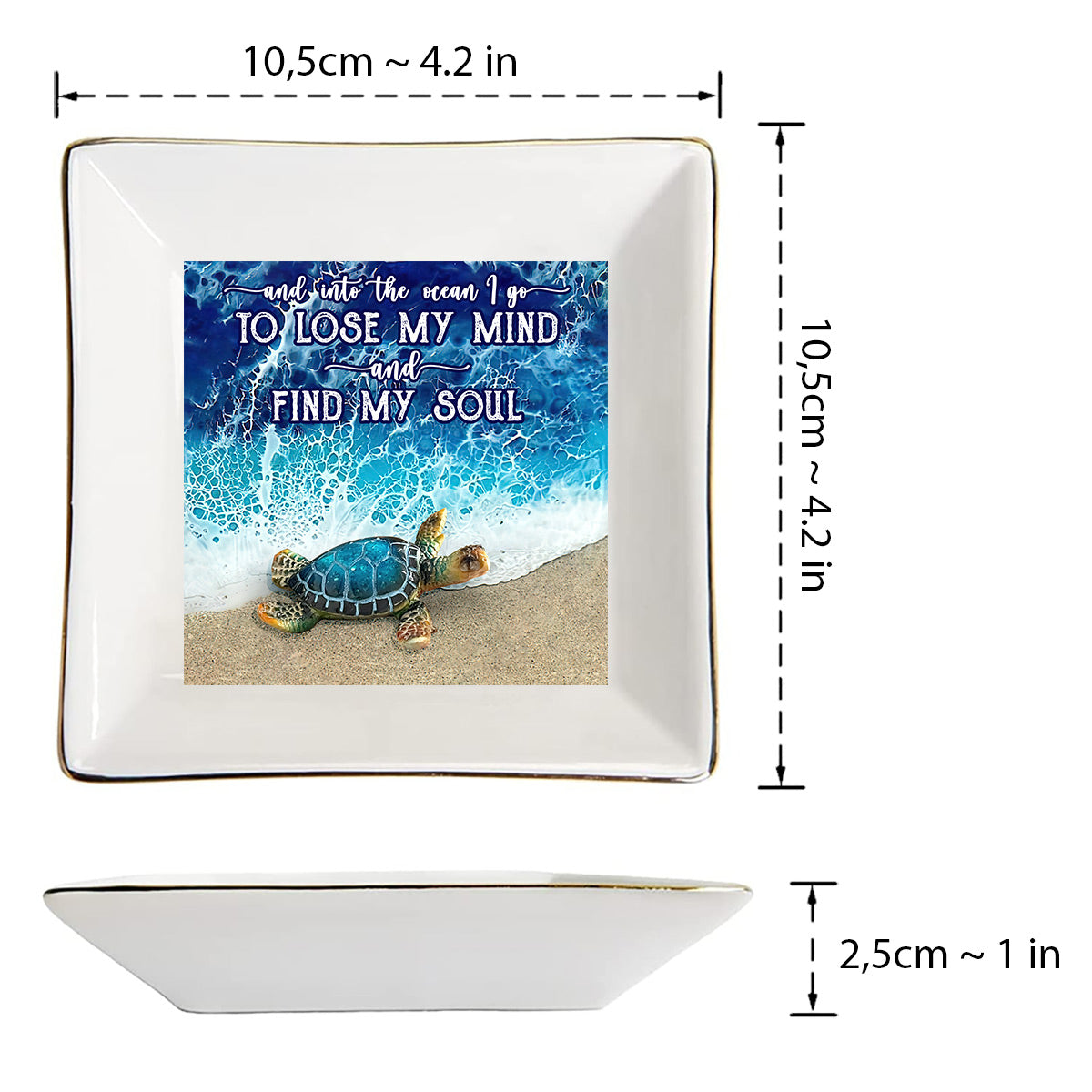 And Into The Ocean I Go - Turtle Jewelry Dish