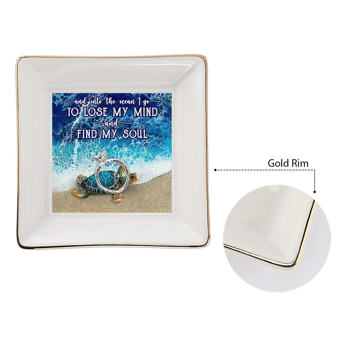 And Into The Ocean I Go - Turtle Jewelry Dish