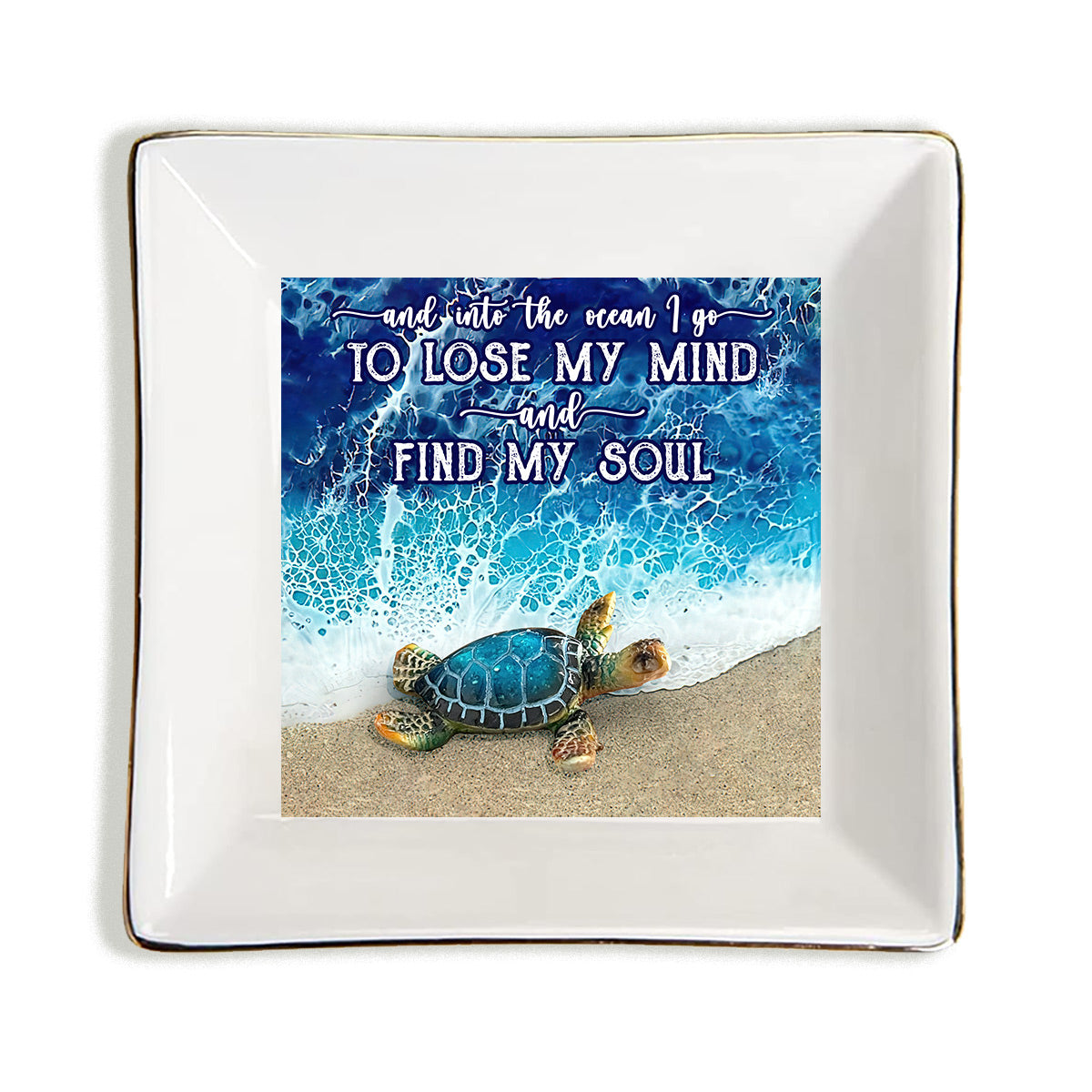 And Into The Ocean I Go - Turtle Jewelry Dish