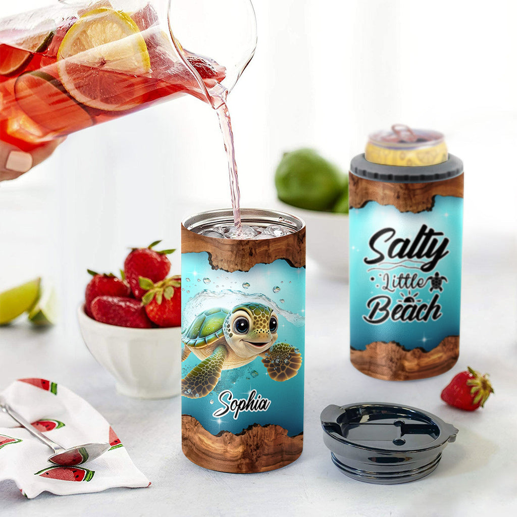 Holzschildkröte – Personalisierter Dosenkühler in Schildkrötenform