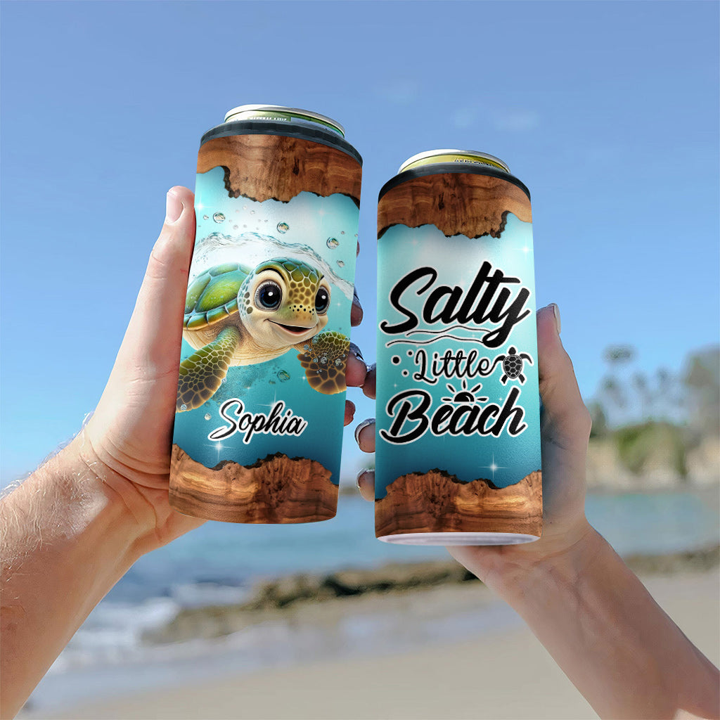 Holzschildkröte – Personalisierter Dosenkühler in Schildkrötenform