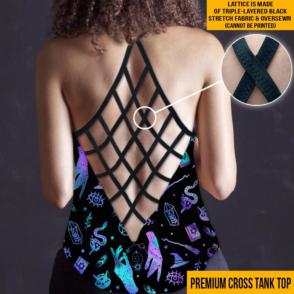 Wir sind die Enkelinnen der Hexen, die ihr nicht verbrennen konntet – Tanktop mit Hexenkreuz