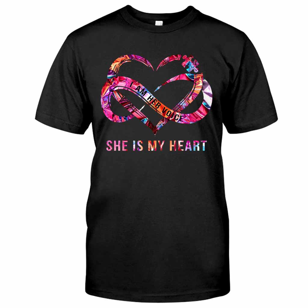 Ich bin seine Stimme, er ist mein Herz – Personalisiertes T-Shirt und Hoodie zur Sensibilisierung für Autismus