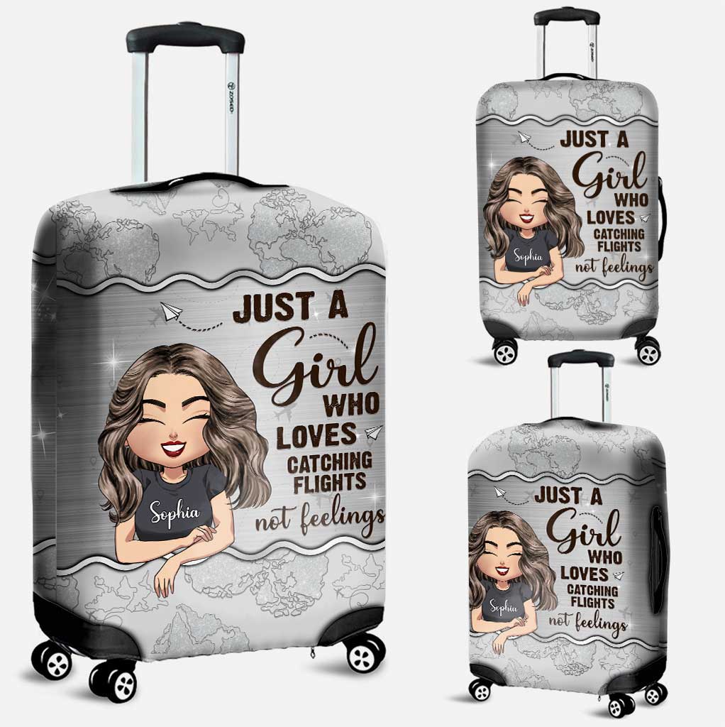 Just A Girl – Personalisierte Reise-Handtasche und Gepäckhülle aus Leder