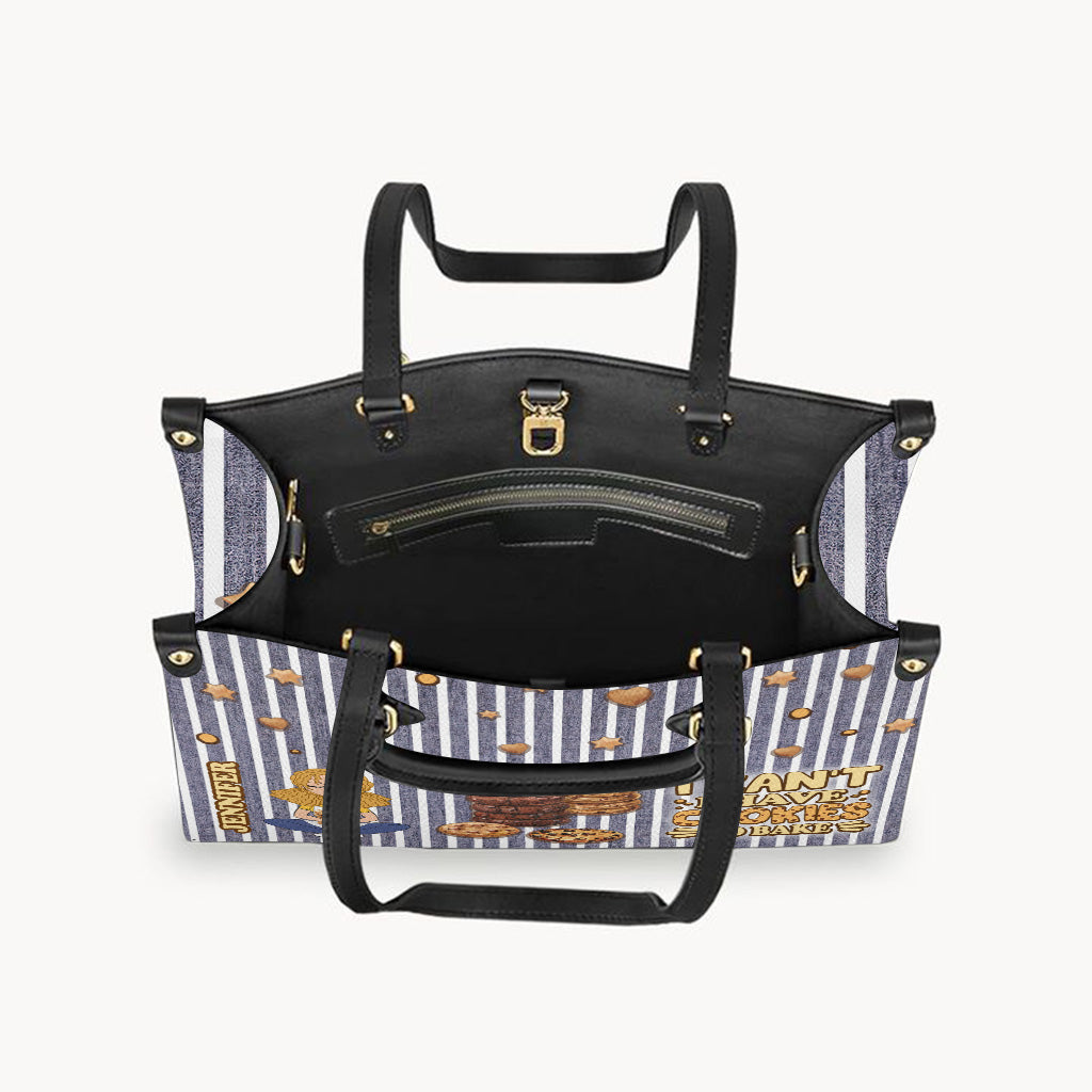 Ich kann nicht, ich muss Kekse backen – personalisierte Backhandtasche aus Leder