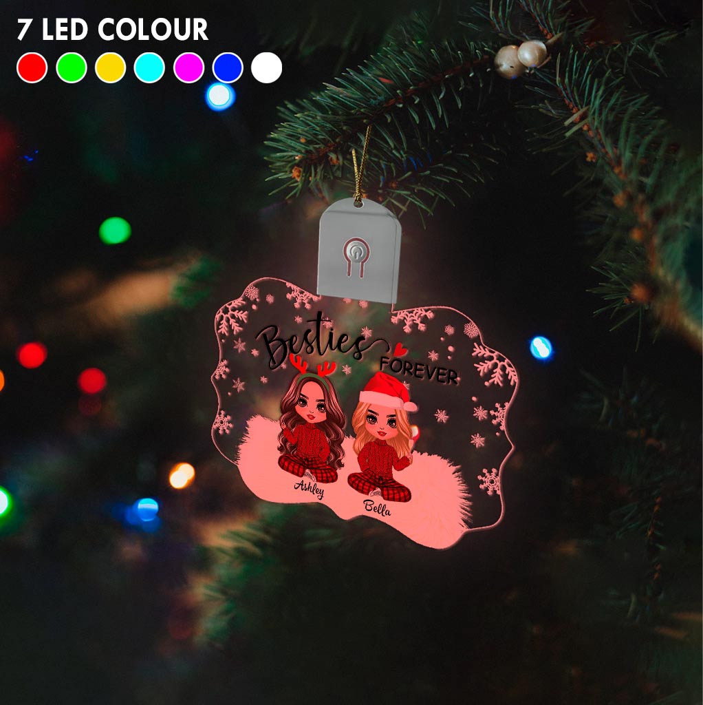 Für immer beste Freundinnen – Personalisierter LED-Weihnachtsschmuck in Form der besten Freundin aus Acryl.
