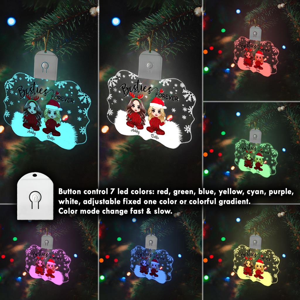 Für immer beste Freundinnen – Personalisierter LED-Weihnachtsschmuck in Form der besten Freundin aus Acryl.