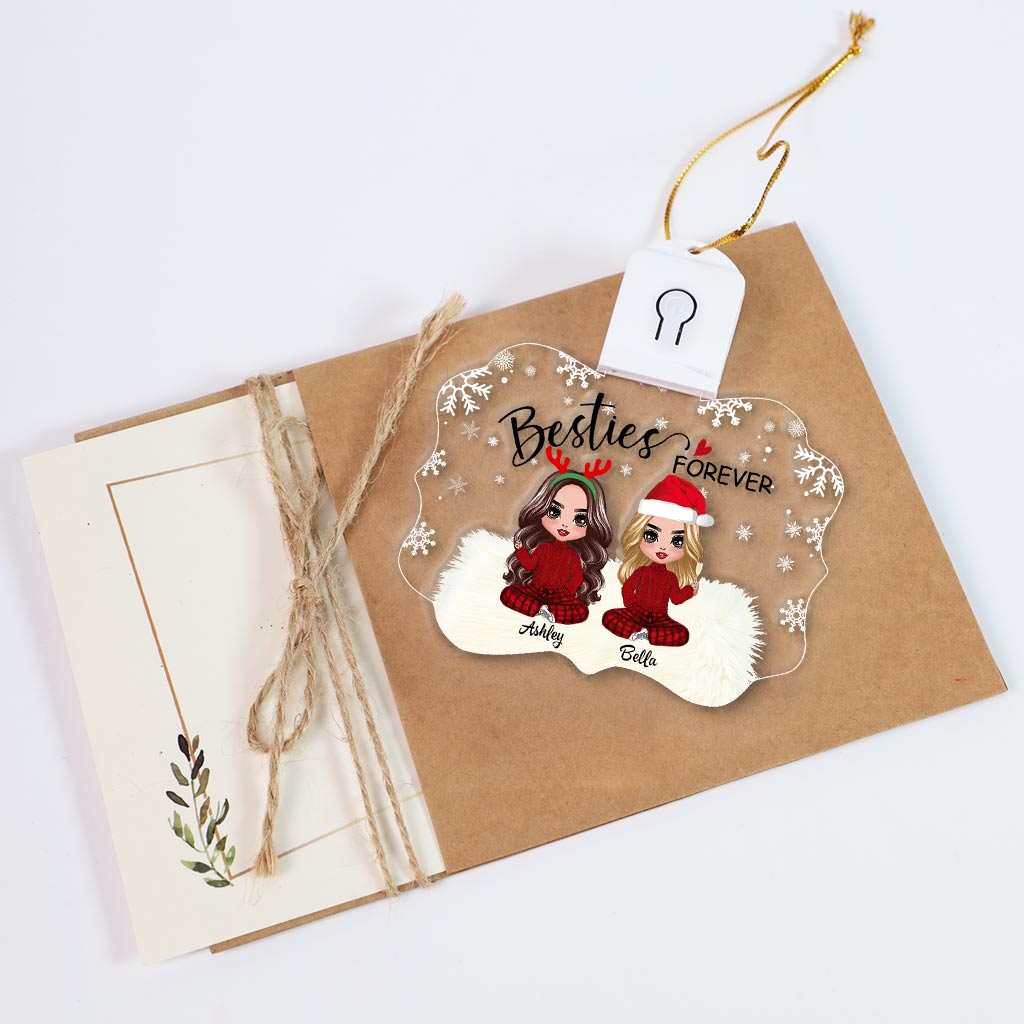 Für immer beste Freundinnen – Personalisierter LED-Weihnachtsschmuck in Form der besten Freundin aus Acryl.