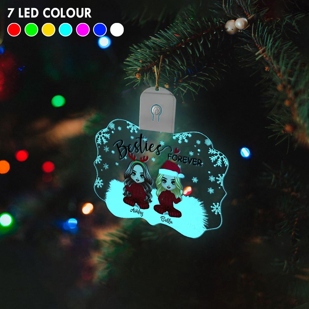 Für immer beste Freundinnen – Personalisierter LED-Weihnachtsschmuck in Form der besten Freundin aus Acryl.