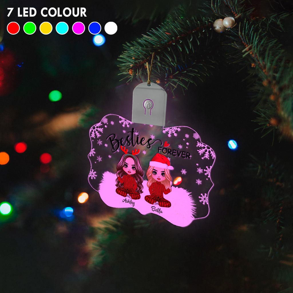 Für immer beste Freundinnen – Personalisierter LED-Weihnachtsschmuck in Form der besten Freundin aus Acryl.