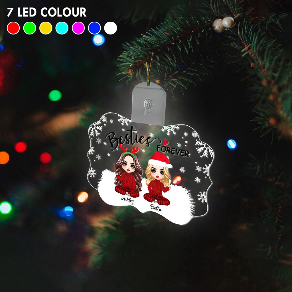 Für immer beste Freundinnen – Personalisierter LED-Weihnachtsschmuck in Form der besten Freundin aus Acryl.