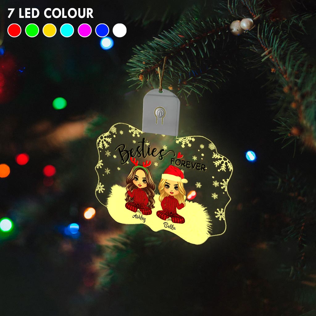Für immer beste Freundinnen – Personalisierter LED-Weihnachtsschmuck in Form der besten Freundin aus Acryl.