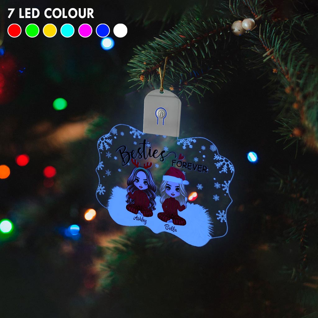 Für immer beste Freundinnen – Personalisierter LED-Weihnachtsschmuck in Form der besten Freundin aus Acryl.