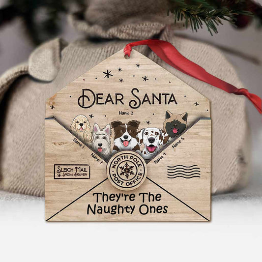 Lieber Weihnachtsmann, das sind die unartigen Hunde – personalisierter Weihnachtshunde-Anhänger (beidseitig bedruckt)