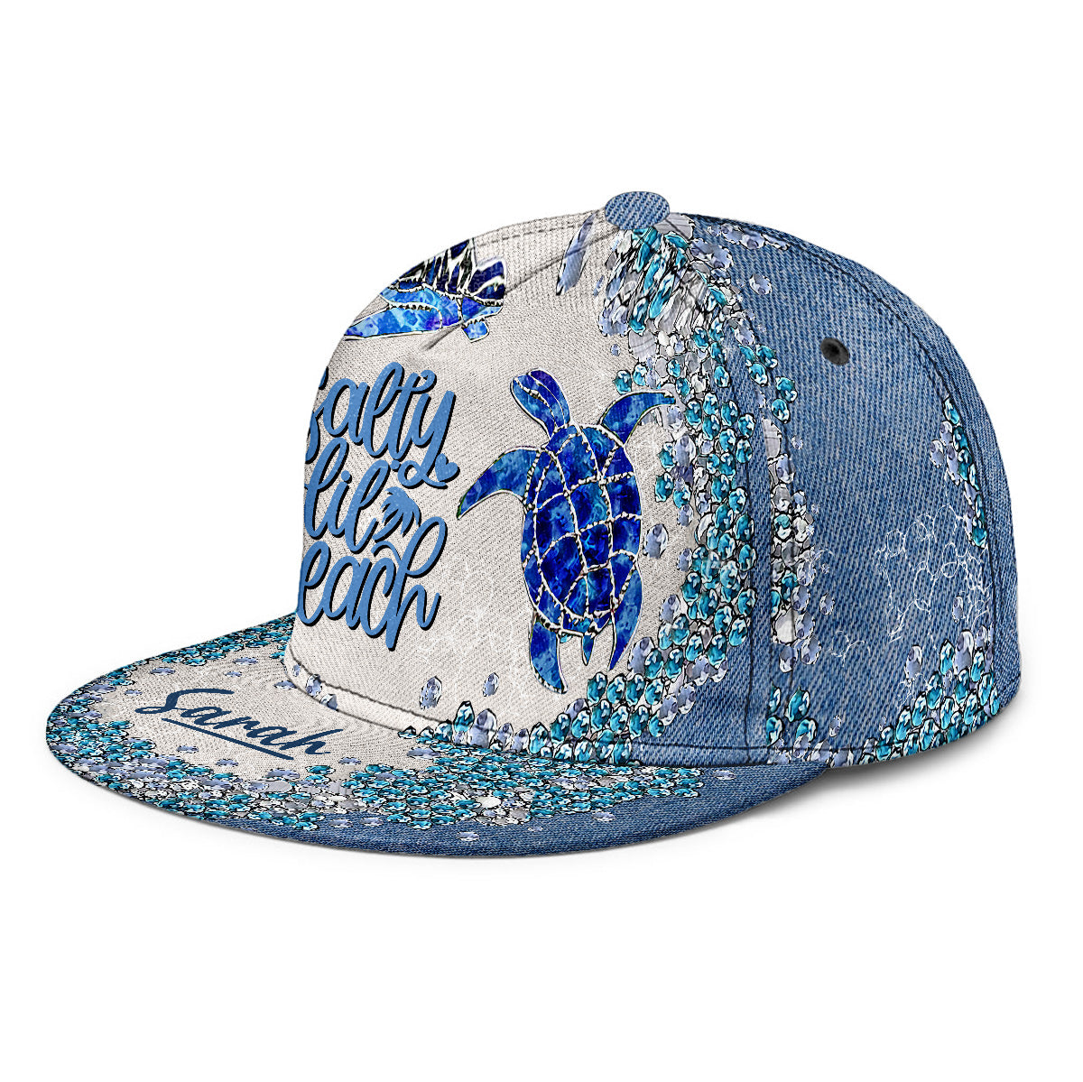 Turtle Bling – Personalisierte Schildkröten-Snapback-Kappe