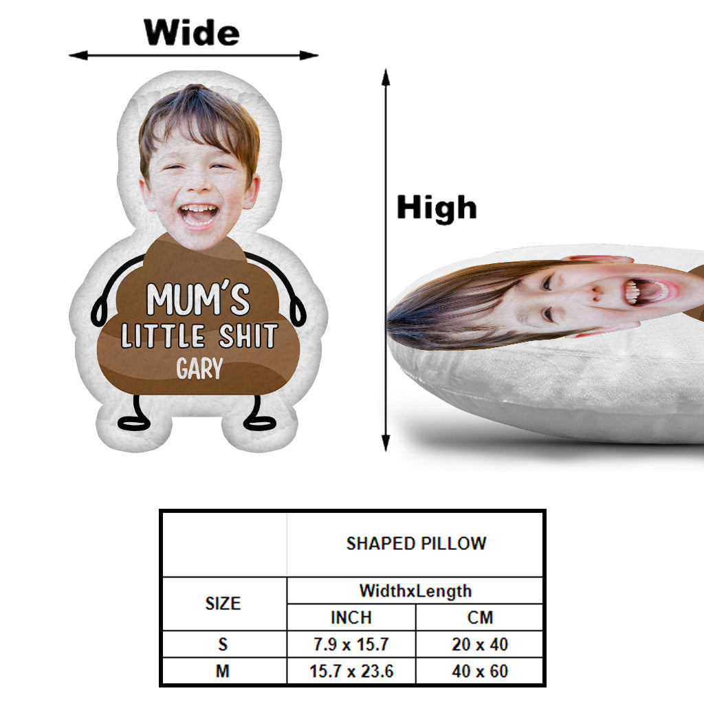 Mum's Little Shits - Personalized Mother Shaped Pillow