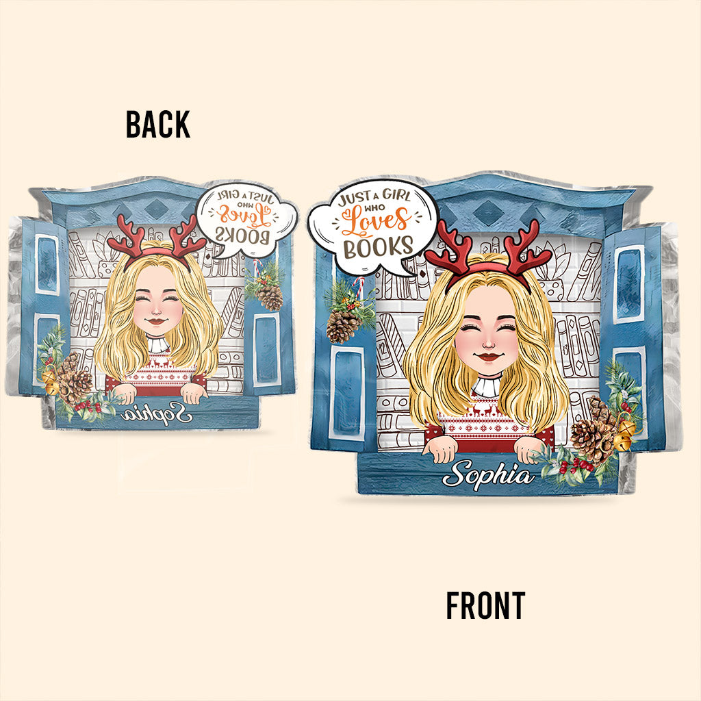 Einfach ein Mädchen, das Bücher liebt – personalisierte Acrylplakette in Buchform