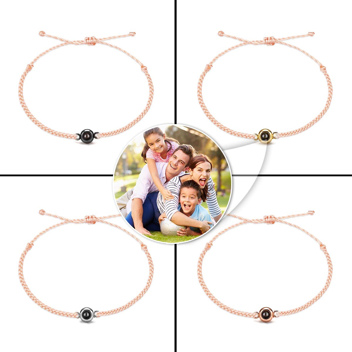 Ich liebe meine Familie – Personalisiertes Armband mit Familienprojektion