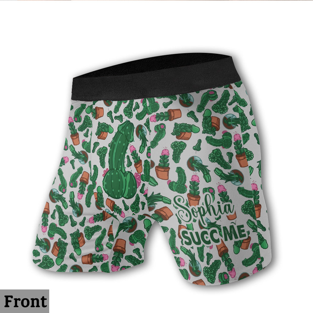 Naughty Cactus – Personalisierte Boxershorts mit Kaktusmotiv für Herren